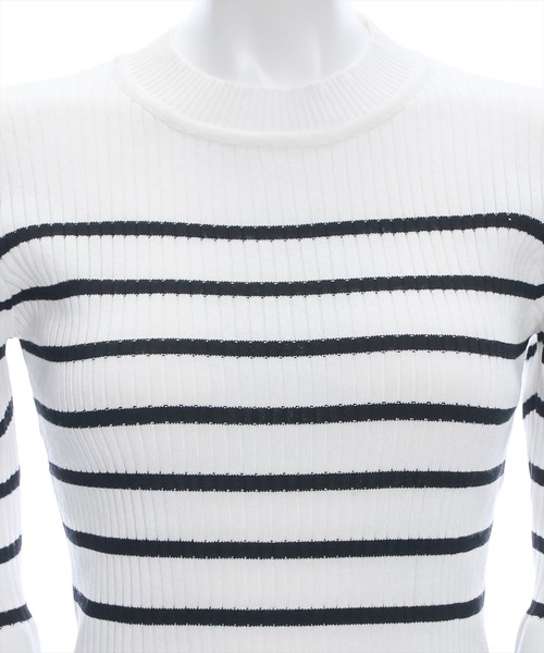 clear(クリア)の「5分袖スカラップニットトップス≪2024SS≫(ニット/セーター・レディース・オフホワイト/ブラック/ホワイト×ブラック/グレー系その他・F)」の17枚目の写真