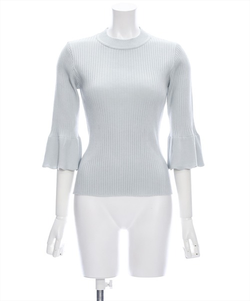 clear(クリア)の「5分袖スカラップニットトップス≪2024SS≫(ニット/セーター・レディース・オフホワイト/ブラック/ホワイト×ブラック/グレー系その他・F)」の7枚目の写真