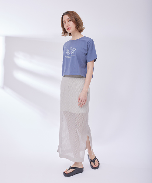 NERGY（ナージー）の「グラフィッククロップドTシャツ（Tシャツ/カットソー・レディース・キナリ/パープル/ブラック/グレー・FREE）」の8枚目の写真