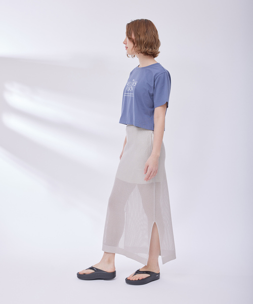 NERGY（ナージー）の「グラフィッククロップドTシャツ（Tシャツ/カットソー・レディース・キナリ/パープル/ブラック/グレー・FREE）」の7枚目の写真