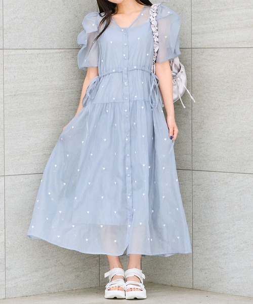 OLIVE des OLIVE（オリーブデオリーブ）の「【SNSで大バズり中！】ハート刺繍羽織ワンピース　1041090160（ワンピース・レディース・オフホワイト/サックスブルー/ブラック・FREE）」の12枚目の写真