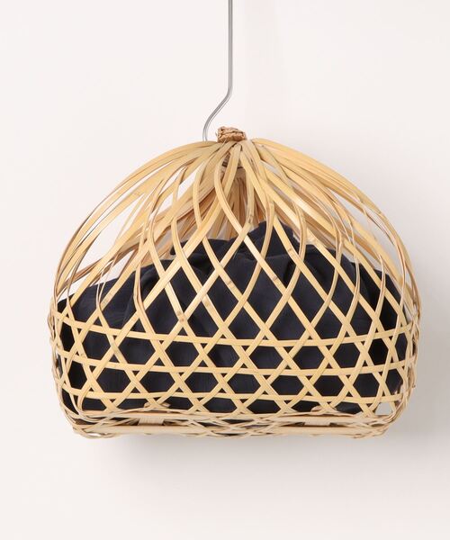 utatane（ウタタネ）の「竹かごバッグ+日本製注染生地あずま袋セット utatane 栗丸 白の川面/楊柳（かごバッグ・レディース・マスタード/ネイビー/ホワイト/オフホワイト・FREE）」の12枚目の写真