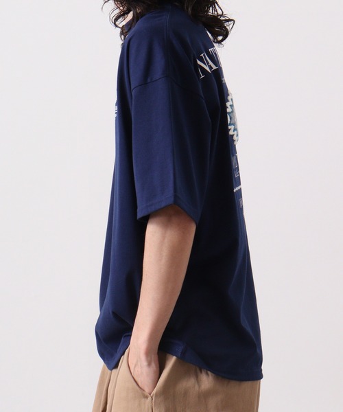 FUNALIVE(ファンアライブ)の「サガラ刺繍オーバーサイズTシャツ UVカット&COOL&DRY 半袖(Tシャツ/カットソー・メンズ・スミクロ/ネイビー/ホワイト/モカ・L/M/LL)」の10枚目の写真