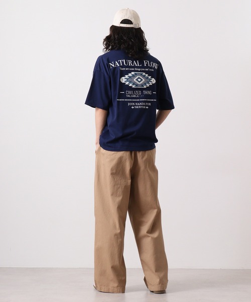 FUNALIVE(ファンアライブ)の「サガラ刺繍オーバーサイズTシャツ UVカット&COOL&DRY 半袖(Tシャツ/カットソー・メンズ・スミクロ/ネイビー/ホワイト/モカ・L/M/LL)」の14枚目の写真