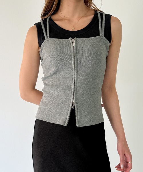 セール】ダブルジップキャミビスチェ（キャミソール）｜JUNOAH