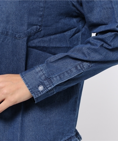 WEGO（ウィゴー）の「WEGO/ デニムフリンジシャツ（シャツ/ブラウス・レディース・インディゴブルー・FREE）」の2枚目の写真