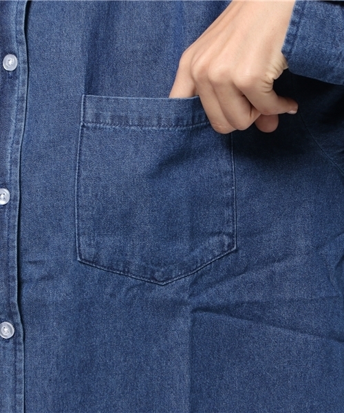 WEGO（ウィゴー）の「WEGO/ デニムフリンジシャツ（シャツ/ブラウス・レディース・インディゴブルー・FREE）」の4枚目の写真