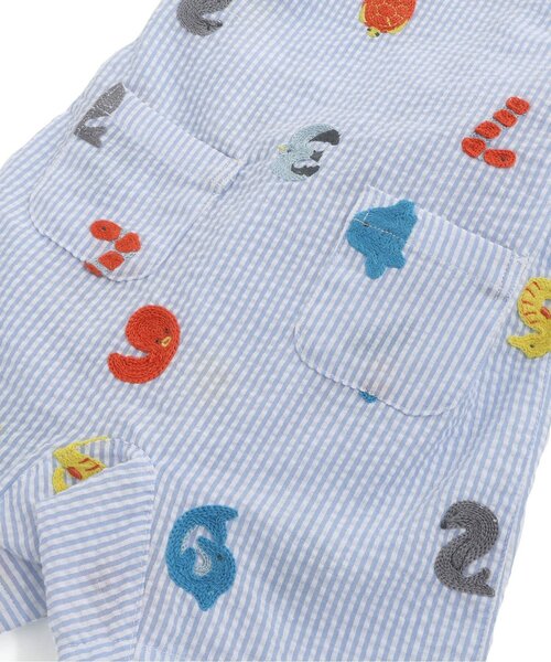 海の生き物数字刺繍柄甚平ロンパス（浴衣）｜BIT'Z（ビッツ）の