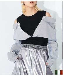 Settimissimo | ITALY シャツドッキングデザイントップス(Tシャツ/カットソー)