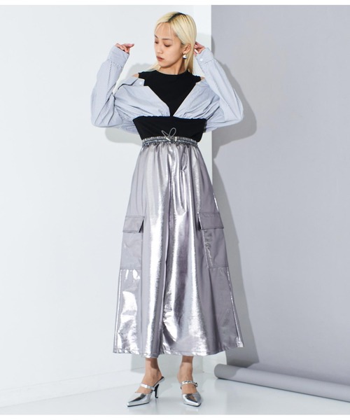 Settimissimo（セッティミッシモ）の「ITALY シャツドッキングデザイントップス（Tシャツ/カットソー・レディース・ホワイト/ブラック・FREE）」の18枚目の写真