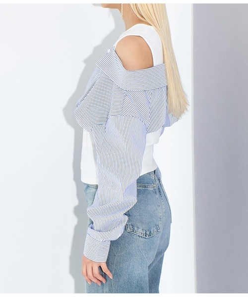 Settimissimo（セッティミッシモ）の「ITALY シャツドッキングデザイントップス（Tシャツ/カットソー・レディース・ホワイト/ブラック・FREE）」の22枚目の写真