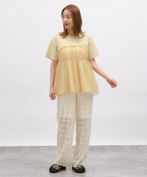 LAKOLE(ラコレ)の「フェザーチュールパンツ / 124145(その他パンツ・レディース・グレイッシュベージュ/ブラック/アイボリー・MEDIUM/SMALL)」の15枚目の写真