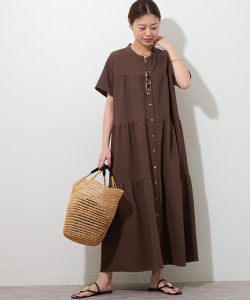 JOURNAL STANDARD relume(ジャーナルスタンダード レリューム)の「リップクレープティアードワンピース(シャツワンピース・レディース・ブラック/ブラウン/ブルー系その他・FREE)」の11枚目の写真