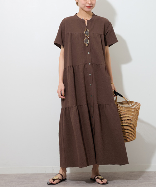 JOURNAL STANDARD relume(ジャーナルスタンダード レリューム)の「リップクレープティアードワンピース(シャツワンピース・レディース・ブラック/ブラウン/ブルー系その他・FREE)」の12枚目の写真