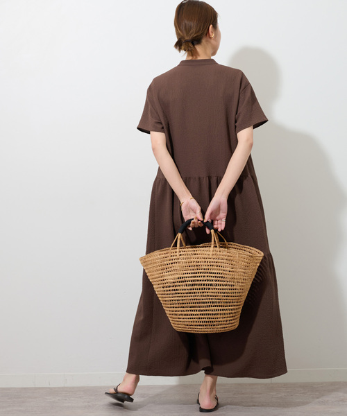 JOURNAL STANDARD relume(ジャーナルスタンダード レリューム)の「リップクレープティアードワンピース(シャツワンピース・レディース・ブラック/ブラウン/ブルー系その他・FREE)」の15枚目の写真