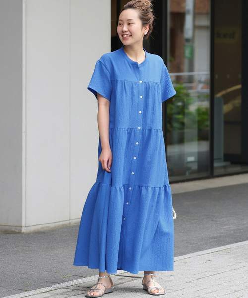 JOURNAL STANDARD relume(ジャーナルスタンダード レリューム)の「リップクレープティアードワンピース(シャツワンピース・レディース・ブラック/ブラウン/ブルー系その他・FREE)」の16枚目の写真