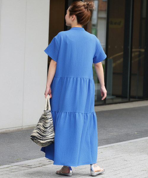 JOURNAL STANDARD relume(ジャーナルスタンダード レリューム)の「リップクレープティアードワンピース(シャツワンピース・レディース・ブラック/ブラウン/ブルー系その他・FREE)」の18枚目の写真