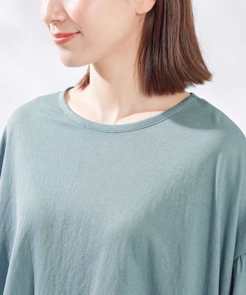 セール】ひんやり冷感ポンチョ風ギャザートップス（Tシャツ