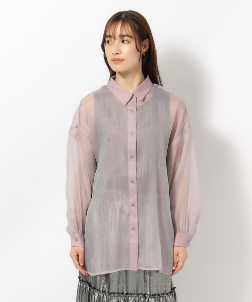 CITY シティ　STUDIOUS シアーシェイドカラーシャツ　玉虫色　オーロラ CITY シティ STUDIOUS シアーシェイドカラーシャツ 玉虫色