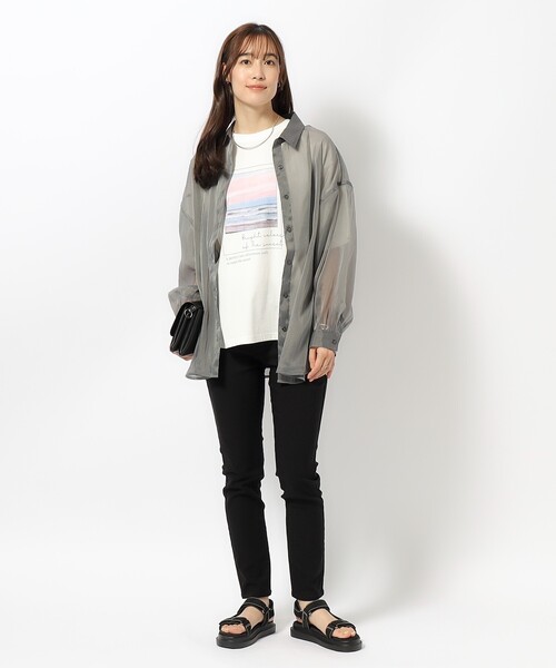 CITY シティ　STUDIOUS シアーシェイドカラーシャツ　玉虫色　オーロラ CITY シティ STUDIOUS シアーシェイドカラーシャツ 玉虫色