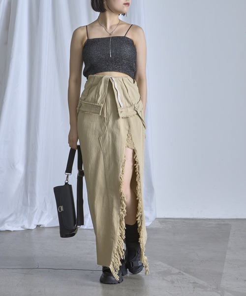 RAY CASSIN（レイカズン）の「フリンジデニムキャミワンピース（ワンピース・レディース・ベージュ/ブルー系その他/グレー系その他・FREE）」の21枚目の写真