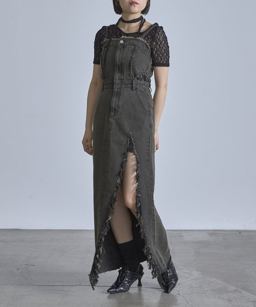 RAY CASSIN（レイカズン）の「フリンジデニムキャミワンピース（ワンピース・レディース・ベージュ/ブルー系その他/グレー系その他・FREE）」の22枚目の写真