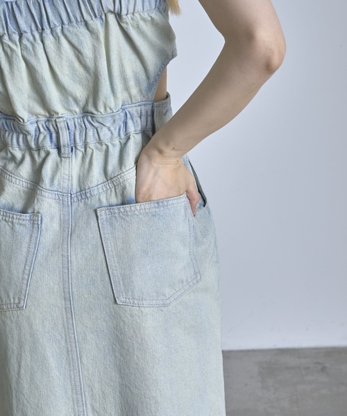 RAY CASSIN（レイカズン）の「フリンジデニムキャミワンピース（ワンピース・レディース・ベージュ/ブルー系その他/グレー系その他・FREE）」の10枚目の写真