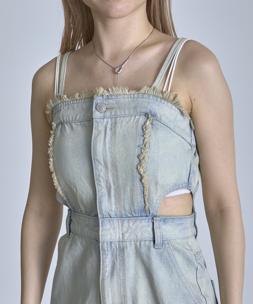RAY CASSIN（レイカズン）の「フリンジデニムキャミワンピース（ワンピース・レディース・ベージュ/ブルー系その他/グレー系その他・FREE）」の11枚目の写真