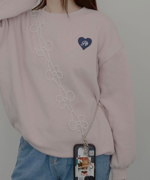 TONE SELECT GOODS(トーンセレクトグッズ)の「【resonance】フラワーモチーフ パールベルト【マルチウェイ】(ベルト・レディース・ホワイト×シルバー・FREE)」の2枚目の写真