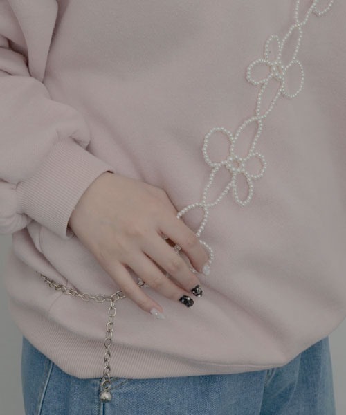 TONE SELECT GOODS(トーンセレクトグッズ)の「【resonance】フラワーモチーフ パールベルト【マルチウェイ】(ベルト・レディース・ホワイト×シルバー・FREE)」の6枚目の写真