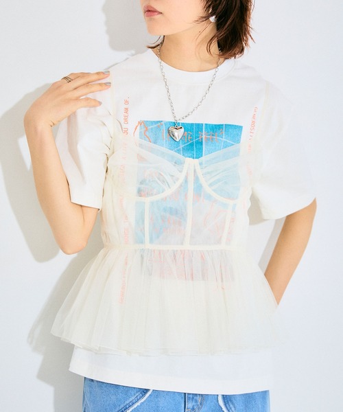 ELLEgirl(エルガール)の「フォトプリントTシャツ【ELLEgirl/エル ガール】(Tシャツ/カットソー・レディース・ホワイト/ブラック・FREE)」の13枚目の写真