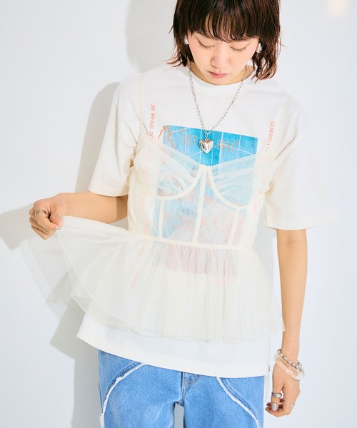 ELLEgirl(エルガール)の「フォトプリントTシャツ【ELLEgirl/エル ガール】(Tシャツ/カットソー・レディース・ホワイト/ブラック・FREE)」の12枚目の写真