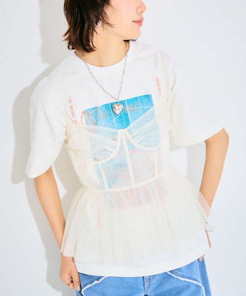 ELLEgirl(エルガール)の「フォトプリントTシャツ【ELLEgirl/エル ガール】(Tシャツ/カットソー・レディース・ホワイト/ブラック・FREE)」の11枚目の写真