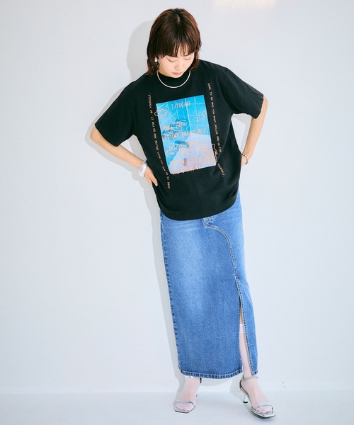 ELLEgirl(エルガール)の「フォトプリントTシャツ【ELLEgirl/エル ガール】(Tシャツ/カットソー・レディース・ホワイト/ブラック・FREE)」の15枚目の写真