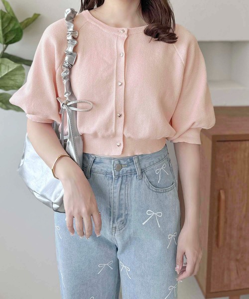 apres jour clair（アプレジュールクレア）の「【apres jour clair】ハートボタン袖ボリュームカーディガン【ZOZOTOWN限定アイテム】（カーディガン/ボレロ・レディース・グレー/オフホワイト/ピンク・X-LARGE/フリー）」の16枚目の写真