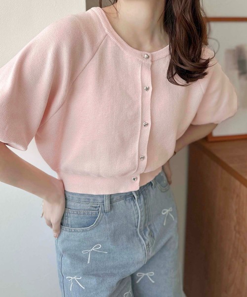 apres jour clair（アプレジュールクレア）の「【apres jour clair】ハートボタン袖ボリュームカーディガン【ZOZOTOWN限定アイテム】（カーディガン/ボレロ・レディース・グレー/オフホワイト/ピンク・X-LARGE/フリー）」の18枚目の写真