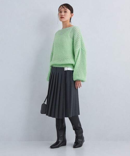 LOGAN knitting mills(ローガンニッティングミルズ)の「【別注】<LOGAN knitting mills>ラメ ニット プルオーバー(ニット/セーター・レディース・ライトブルー/ライム/グレー・FREE)」の7枚目の写真