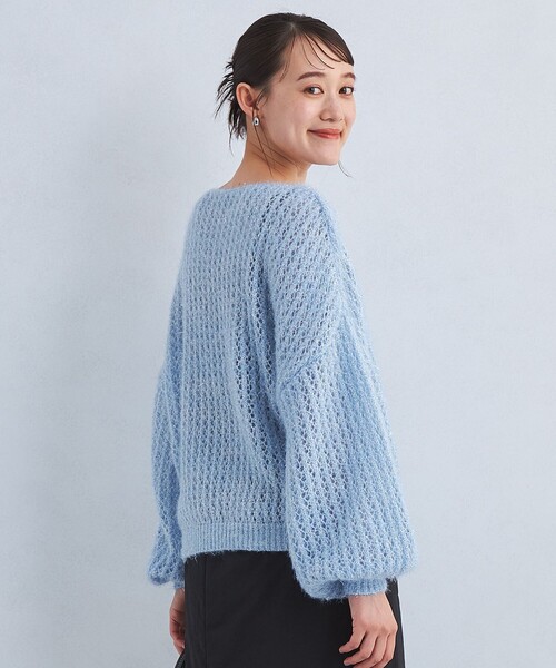 LOGAN knitting mills(ローガンニッティングミルズ)の「【別注】<LOGAN knitting mills>ラメ ニット プルオーバー(ニット/セーター・レディース・ライトブルー/ライム/グレー・FREE)」の8枚目の写真