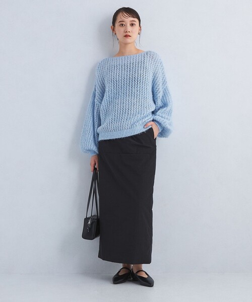 LOGAN knitting mills(ローガンニッティングミルズ)の「【別注】<LOGAN knitting mills>ラメ ニット プルオーバー(ニット/セーター・レディース・ライトブルー/ライム/グレー・FREE)」の9枚目の写真