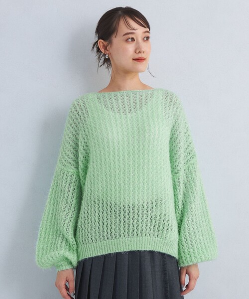 LOGAN knitting mills(ローガンニッティングミルズ)の「【別注】<LOGAN knitting mills>ラメ ニット プルオーバー(ニット/セーター・レディース・ライトブルー/ライム/グレー・FREE)」の10枚目の写真