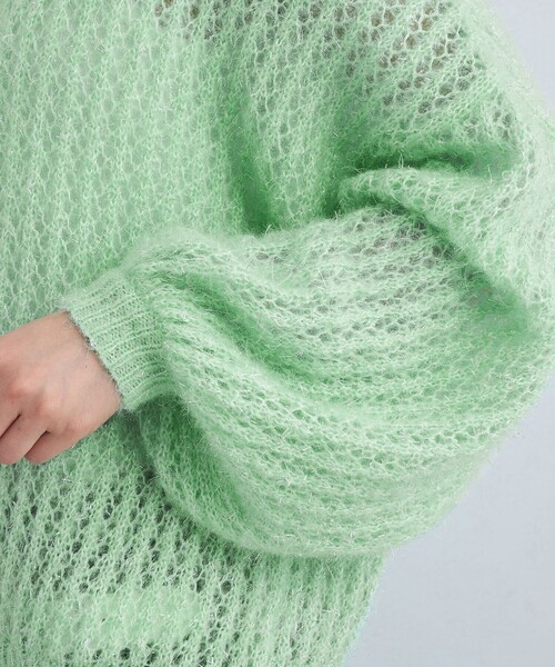 LOGAN knitting mills(ローガンニッティングミルズ)の「【別注】<LOGAN knitting mills>ラメ ニット プルオーバー(ニット/セーター・レディース・ライトブルー/ライム/グレー・FREE)」の13枚目の写真