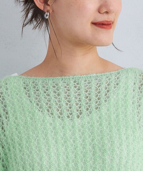 LOGAN knitting mills(ローガンニッティングミルズ)の「【別注】<LOGAN knitting mills>ラメ ニット プルオーバー(ニット/セーター・レディース・ライトブルー/ライム/グレー・FREE)」の14枚目の写真
