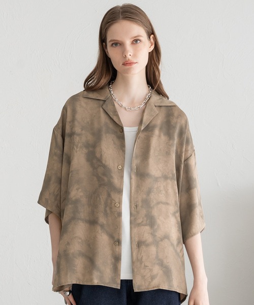 SELLE GLANT(セレグランテ)の「OPEN COLOUR TIE-DYE SHIRT/オープンカラータイダイシャツ(シャツ/ブラウス・メンズ・ブラック/ダークオレンジ/ベージュ・LARGE/MEDIUM)」の19枚目の写真