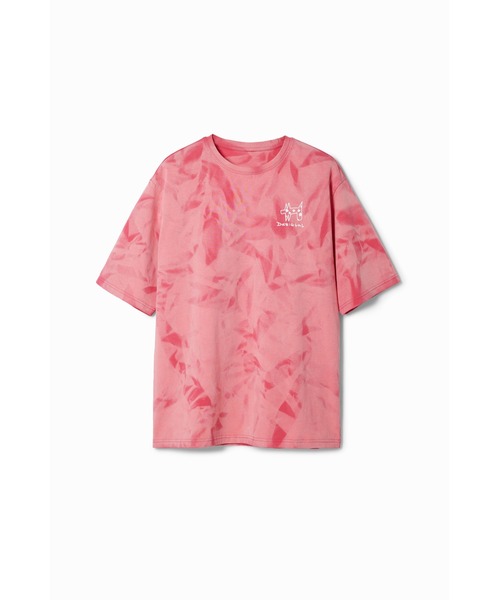 Desigual(デシグアル)の「ARMANDO タイダイメッセージTシャツ(Tシャツ/カットソー・メンズ・レッド・S/M/L/XL/XXL)」の6枚目の写真