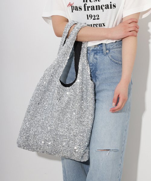 JOURNAL STANDARD relume(ジャーナルスタンダード レリューム)の「《追加2》RELUME スパンコールトートバッグ(トートバッグ・レディース・シルバー/ブラック・FREE)」の7枚目の写真