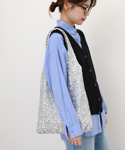 JOURNAL STANDARD relume(ジャーナルスタンダード レリューム)の「《追加2》RELUME スパンコールトートバッグ(トートバッグ・レディース・シルバー/ブラック・FREE)」の8枚目の写真