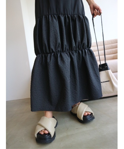 TRUNC（トランクエイティーエイト）の「Jacquard Combi Dress（ワンピース・レディース・ブラック/アイボリー・FREE）」の4枚目の写真