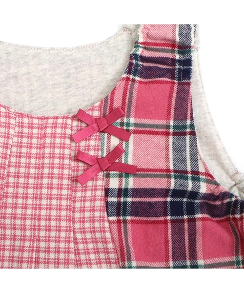 KP（ケーピー）の「チェックリバーシブルジャンパースカート(80～140)（ジャンパースカート・キッズ・ネイビー/ピンク・130cm/120cm/100cm/110cm/90cm/80ｃｍ/140cm）」の3枚目の写真
