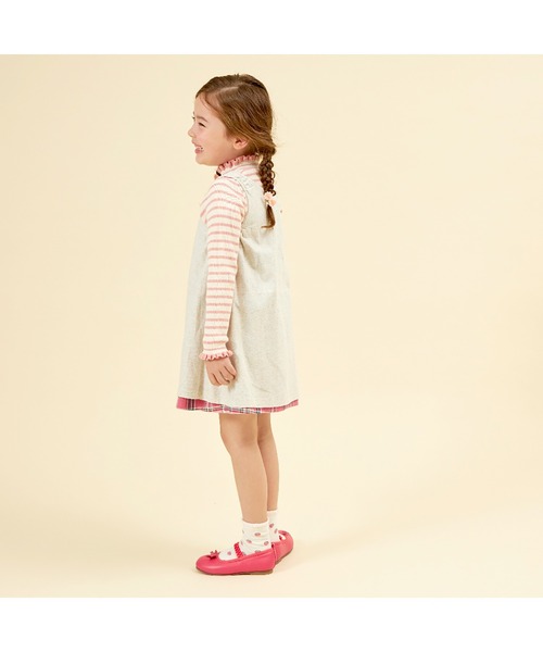 KP（ケーピー）の「チェックリバーシブルジャンパースカート(80～140)（ジャンパースカート・キッズ・ネイビー/ピンク・130cm/120cm/100cm/110cm/90cm/80ｃｍ/140cm）」の9枚目の写真