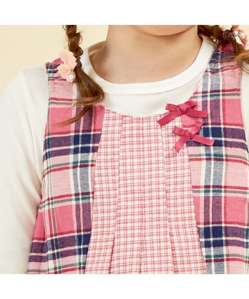 KP（ケーピー）の「チェックリバーシブルジャンパースカート(80～140)（ジャンパースカート・キッズ・ネイビー/ピンク・130cm/120cm/100cm/110cm/90cm/80ｃｍ/140cm）」の16枚目の写真